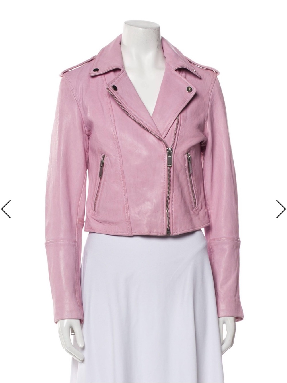 NWT Avec Les Filles Soft Pink 100% Leather Jacket